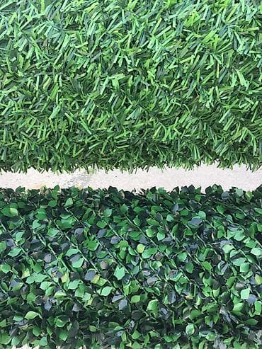 Məhsul: Süni dekorativ yaşıl hasar örtüyü (yarpaq və ot effektli