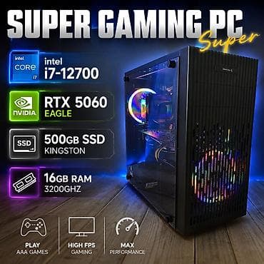 Super Gaming PC + HP Monitor Güclü oyun konfiqurasiyası: - Prosessor