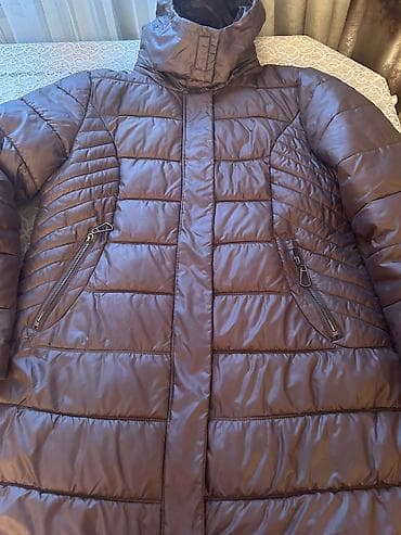 iç geyim: Qadın qış kurtkası – qəhvəyi rəng - Uzun, quilted (şaquli-üfüqi — 4