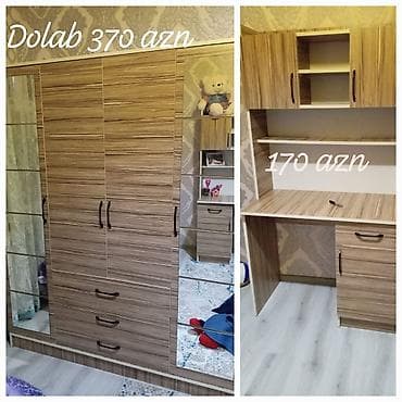 yellənən stol: Mebel dəsti – dolab və iş masası - Dolab – 370 AZN • Material: ağac — 1