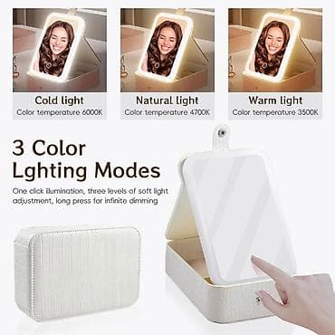 LED işıqlı makiyaj güzgülü kosmetik/qızıl qabı - Kompakt ölçülü — 5