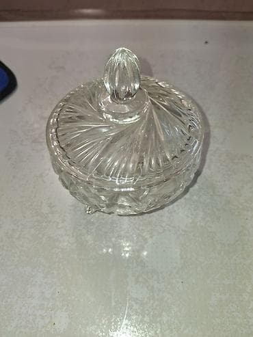 konfet qabi: Kənaqlı şüşə konfetqabı/dəstgah qabı - Material: qalın, şəffaf kəsme — 3