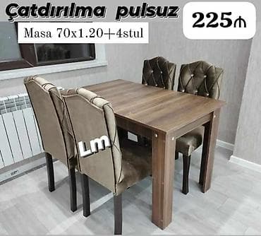 perla stul: Masa dəsti MASA +4 STULL💥 Qiymət : 225₼ Masa ölçü: 70x1.20 Təhvil — 1