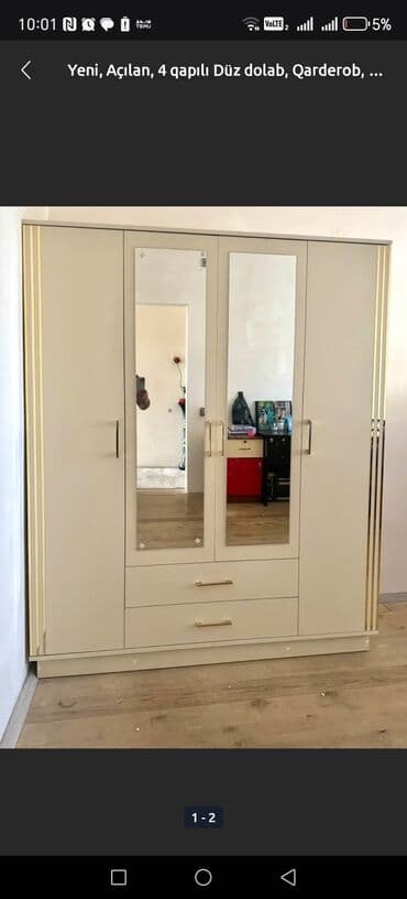 isqaf: Açılan, 4 qapılı Düz dolab, Qarderob, paltar dolabı, Türkiyə — 5