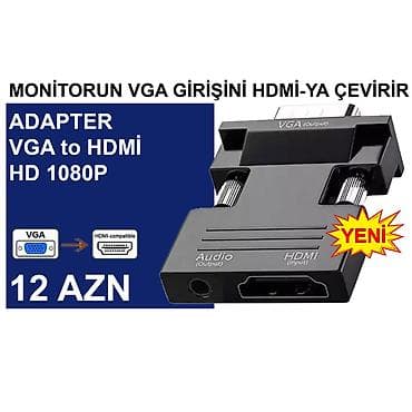 komputer manitorlari: VGA Adapterlər/Konverterlər (Çeviricilər) ⭐VGA to AV – 15 AZN ⭐VGA to — 4