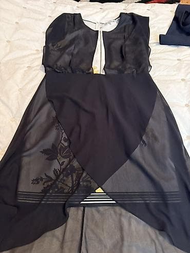 kişi ucun əl cantaları: Qara şifon üstlü qadın donu - Rəng və dizayn: Qara əsaslı, alt — 3