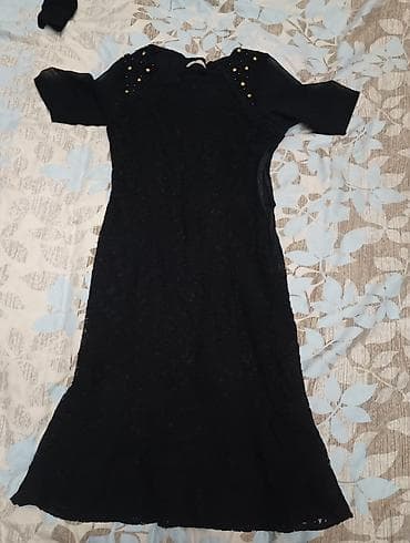 Qadın geyimləri dəsti 1) Qara-ağ naxışlı don - Uzunqol, dairəvi və — 6