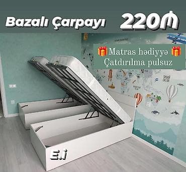 besik matrasi: Bazalı çarpayı – 220₼ - Modern dizaynlı, ağ rəngli bazalı — 1