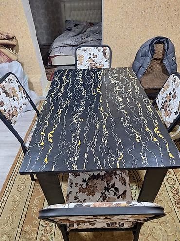 Masalar: Mətbəx üçün, Açılmayan, Dördbucaq masa, 4 stul — 2