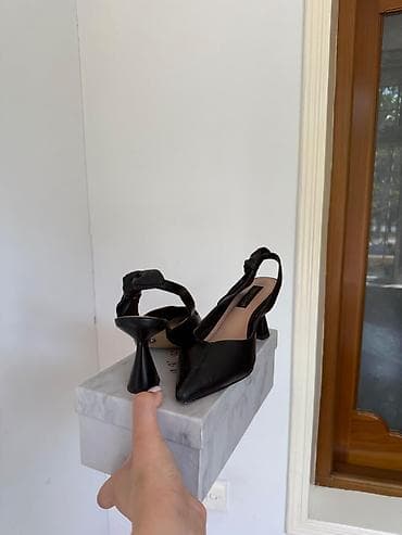 Женская обувь: Qara dəri qadın ayaqqabısı – slingback model - Rəng: klassik qara - — 3