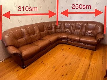 koja divan kreslo: Künc divan, İşlənmiş, Dəri — 1