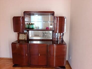 шкаф для посуды: Б/у, Распашной, 4 двери Прямой шкаф, Буфет — 2