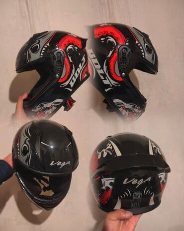 Мотоэкипировка: Dəbilqə : VEGA Ölçü : M Kip dəbilqədi, ilk buraxılışdır. Qiymət — 6