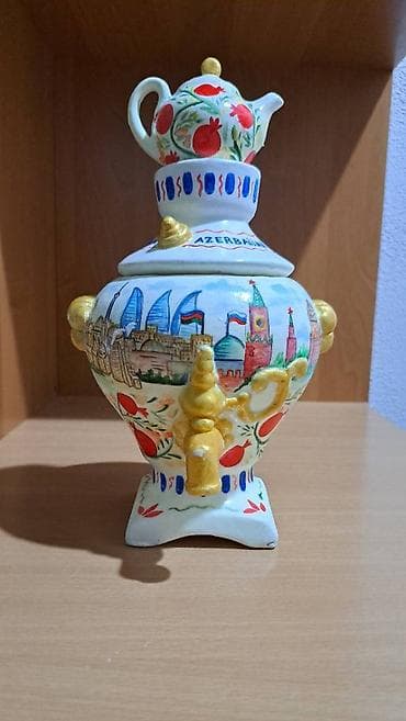 Satılır. Samovar. Əl işidir. Keramikadan hazırlanıb. 1 ədəddir — 4