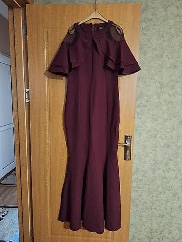 don: Bənövşəyi/bordo rəngli uzun ziyafət donu. - Model: balıq kəsimli — 1