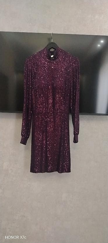 Qadın paltarları dəsti - Bənövşəyi mini: Standart boğazlı, uzun — 4