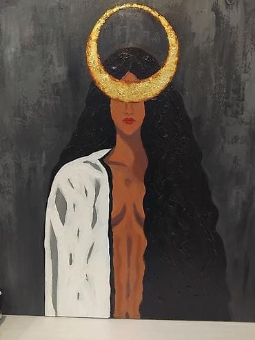 İntuisiya. Aydınlıq və qaranlıq arasında. 80×90 Kətan üzərində akril