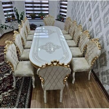 parket topdan satis: Qonaq otağı üçün, Yeni, Açılan, Dördbucaq masa, 6 stul — 4