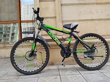 Dağ/şossə tipli velosiped – Adidas (qara/yaşıl) - Gedir növü: MTB