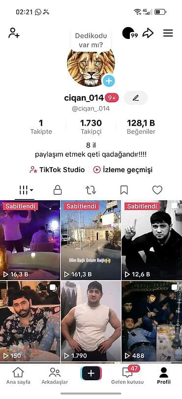 Xidmət: TikTok hesabı Hesab adı: ciqan_014 İstifadəçi adı