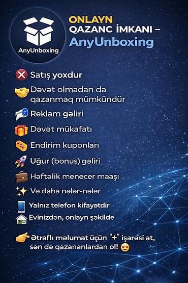 AnyUnboxing – onlayn qazanc və unboxing təcrübəsi platforması — 3