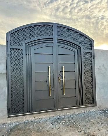 мох: Железо Дворовые ворота, Распашные, Механические, С фрамугой, цвет - Коричневый, Нет кредита — 7