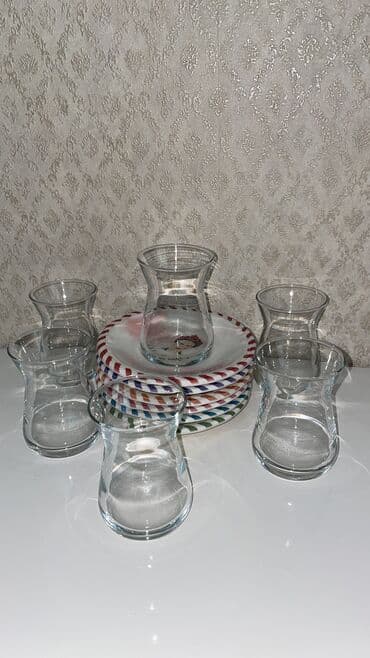 su dalgasi fen: Armudu stəkanlar, Şüşə, 6 ədədli dəst, Türkiyə — 3