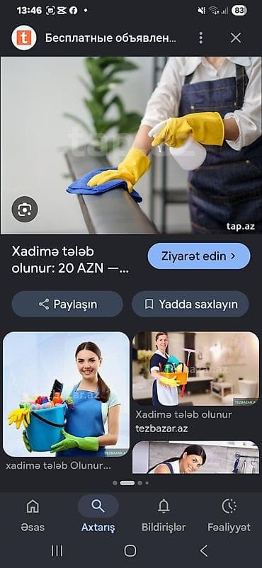 Xadimə – peşəkar ev və ofis təmizliyi xidməti Təklif olunan işlər: -