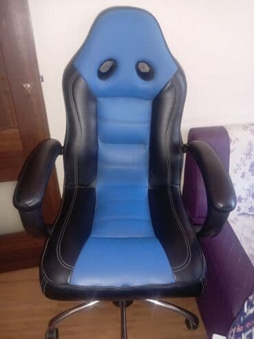 Ofis dəst mebeli: Yeni, Təkərli, Qolları tənzimlənmir, Dəri — 1