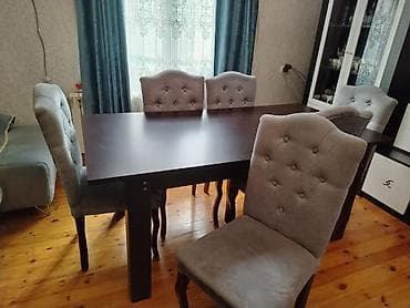 metbex masa ve oturacaqlar: Masa desti 6 eded stulnan 200₼ .Unvan Xirdalan &Rumi — 1