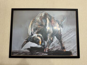 07 şəkli: Rəsm tablo – “Buğa” mövzulu - Təsvir: Güclü və dinamiki poza ilə — 1