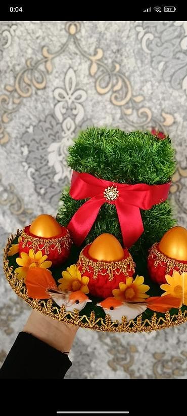 ad gunu hediyesi: Məhsul: Novruz və yaz temalı dekorativ əl işləri dəsti Təsvir: - Əllə — 1