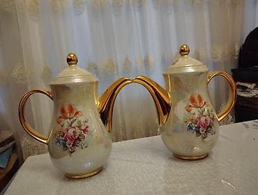 caydan: Vintage “Kahla” çaydan cütü – Made in GDR (Şərqi Almaniya) cütü -30 — 2