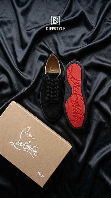 louis: Christian Louboutin kişi krossovkaları - Model: Qara rəngdə klassik — 1