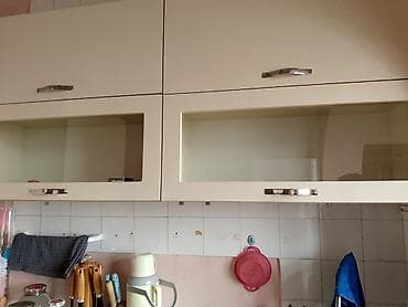 şkaf kuxna: Mətbəx asma və alt dolab dəsti - Rəng: krem/ivori - Material: laminat — 5