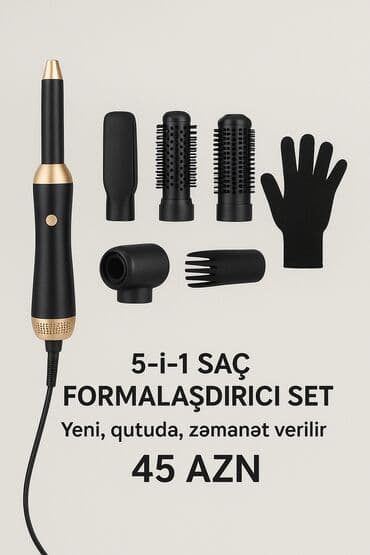 lazer epilyasiya aparati kreditle: 5-i-1 saç formalaşdırıcı set Məzmun: - İstilikli əsas qurğu - 2 ədəd — 1