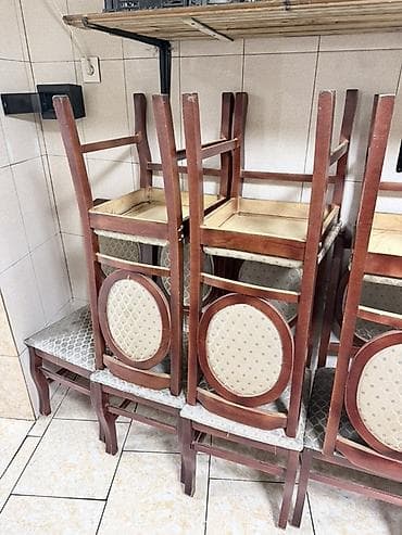 dekor agaclar: Taxta karkaslı yemək otağı/restoran stulları dəsti - Material: massiv — 3