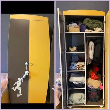 demir şkaf: Oğlan üçün, 2 qapılı, Açılan, Düz dolab — 1