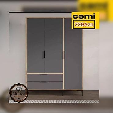 dolab kupe: Düz dolab, Yataq otağı üçün, Qarderob, Açılan, Korpuslu, 3 qapılı — 1