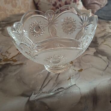 caxir qabi: Büllur şirniyyat/qab meyvə qabı. 2ədəd - Material: qalın, şəffaf — 1