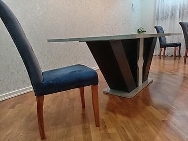 telvizor alti: Qonaq otağı üçün, Yeni, Açılmayan, Dördbucaq masa, 8 stul — 5