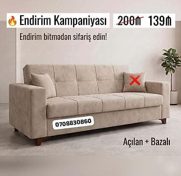 divan ustu: Di̇van-kravat, Yeni, Açılan, Bazalı, Parça, Ödənişli çatdırılma — 1