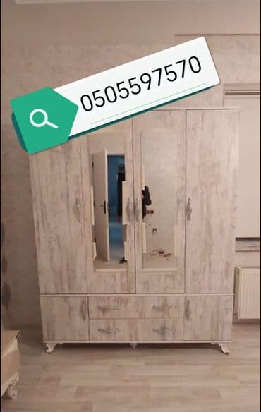 gerkules qiymeti: Yeni, Açılan, 4 qapılı Düz dolab, Qarderob, paltar dolabı, Azərbaycan — 11