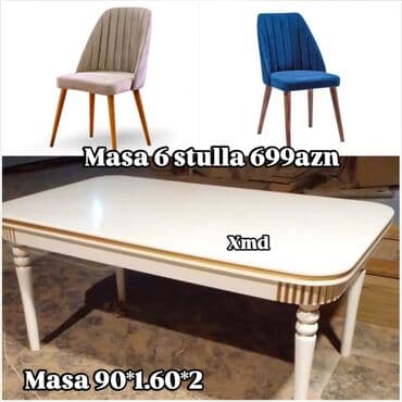 Masalar: Mətbəx üçün, Yeni, 6 stul — 1