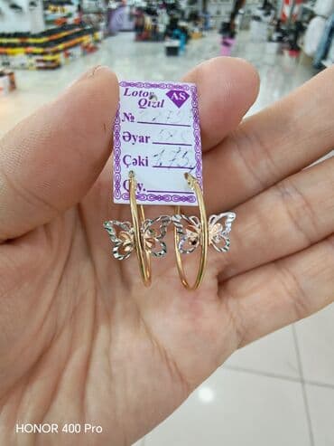 1 qram gümüşün qiyməti 2022: Sırğa, Sarı qızıl, 585 Əyar, 175 g — 2