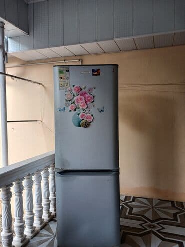 холодильник для автомобиля: İki qapılı məişət soyuducusu - Rəng: gümüşü (ön qapıda çiçəkli dekor — 2