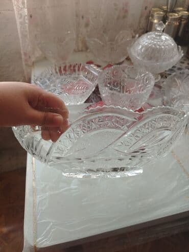 xrustal konfet qabı: Xrustal qablar çox qedimi - Klassik naxışlı kristal dizayn: ulduz — 2