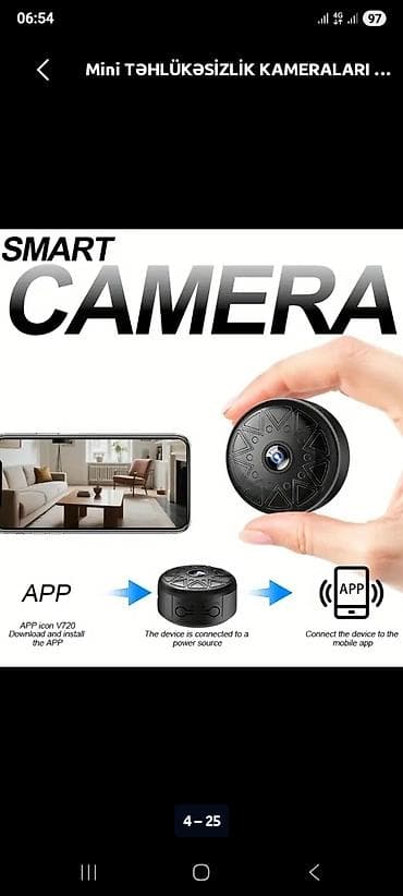 Mini Wi‑Fi Təhlükəsizlik Kamerası – Smart Camera - Kompakt dizayn