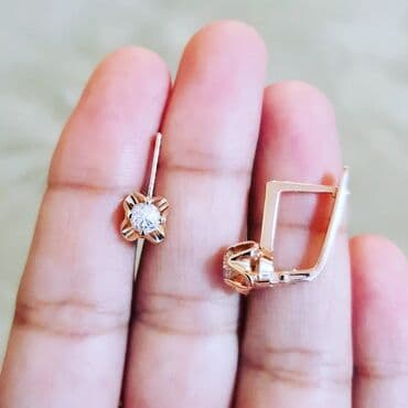 tek pencekler: Серьги, Розовое золото, 583 проба, 3500 г — 1