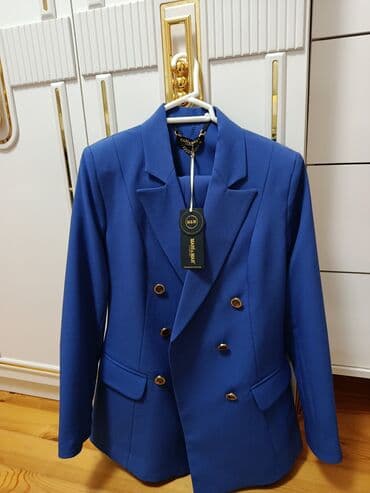 голубые женские костюмы: Qadın kostyumu – MARI&MAR, ölçü 36 - Rəng: canlı kobalt/mavi - — 3